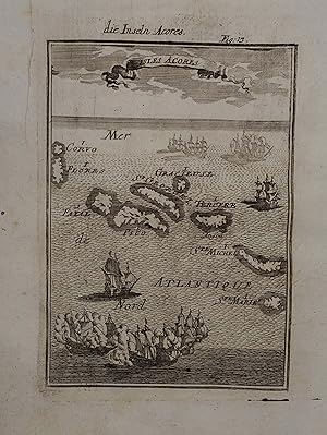 Isles Acores / die Inseln Acores. Kupferstich aus A. M. Mallet "Beschreibung Des gantzen Welt-Kre...