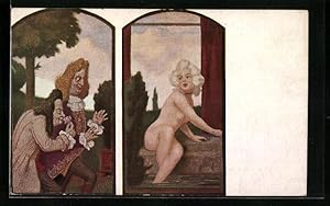Bild des Verkufers fr Knstler-Ansichtskarte Ludwig von Zumbusch: Mademoiselle Susanna im Bade zum Verkauf von Bartko-Reher