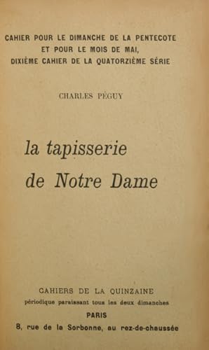 Image du vendeur pour LA TAPISSERIE DE NOTRE DAME. mis en vente par Livraria Castro e Silva