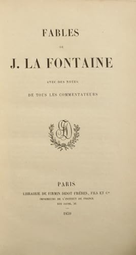 FABLES DE J. LA FONTAINE.