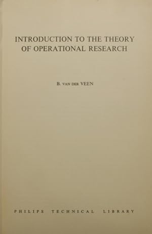 Seller image for INTRODUCTION TO THE THEORY OF OPERATIONAL RESEARCH. for sale by Livraria Castro e Silva