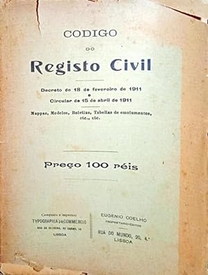 CODIGO DO REGISTO CIVIL. [1911]