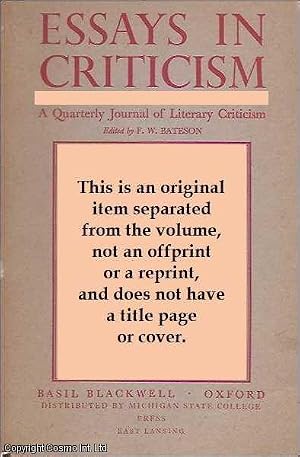 Imagen del vendedor de The Relationships of Disparate Voices in Poems. An original article from Essays in Criticism, 1965. a la venta por Cosmo Books