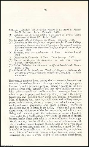 Image du vendeur pour Old French Memoirs : Monstrelet ; Comines as Politician & Historian ; Montluc ; President Jeannin, etc. A rare original article from the British Quarterly Review, 1852. mis en vente par Cosmo Books