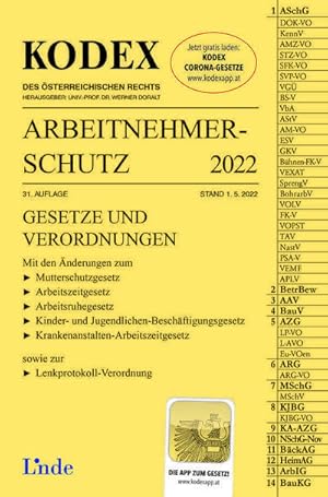 Immagine del venditore per KODEX Arbeitnehmerschutz 2022 venduto da AHA-BUCH GmbH