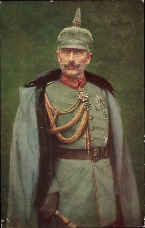 Künstler Ansichtskarte / Postkarte Kaiser Wilhelm II., Portrait in Uniform, Pickelhaube
