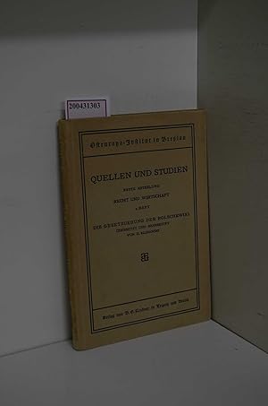 Seller image for Die Gesetzgebung der Bolschewiki. Quellen und Studien // Osteuropa-Institut in Breslau : Abteilung 1 ; H. 2 for sale by ralfs-buecherkiste