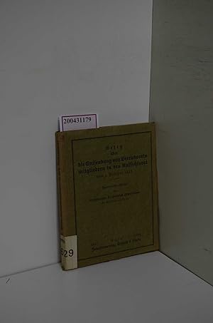 Bild des Verkufers fr Gesetz ber die Entsendung von Betriebsratsmitgliedern in den Aufsichtsrat vom 1. Februar 1922 / Systematisch erl. von Heinrich Friedlnder zum Verkauf von ralfs-buecherkiste