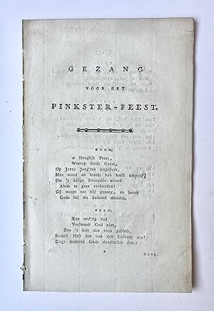 [Zeeland] Gezang voor het Pinkster-feest, gedrukt bij A. P. de Winter, Te Middelburg, 1805, 7 pp.