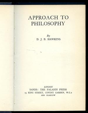 Seller image for Approach to Philosophy for sale by Little Stour Books PBFA Member