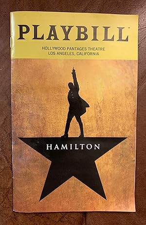 Hamilton Playbill Hollywood Pantages Theatre Los Angeles California