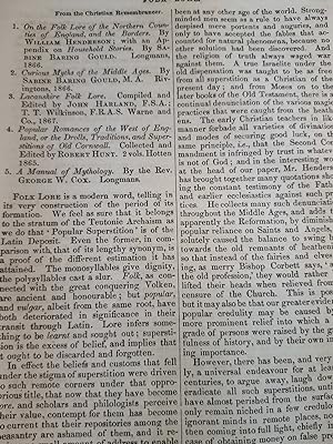 Seller image for Article: Folk Lore from the Christian Remembrancer for sale by Hammonds Antiques & Books