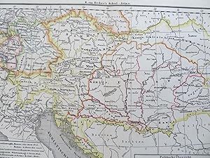 Austria-Hungary Croatia Bohemia Bavaria Vienna Budapest 1873 von Sydow map