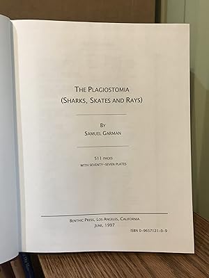 Seller image for The Plagiostomia: Sharks, skates, and rays - Garman, Samuel for sale by Big Star Books