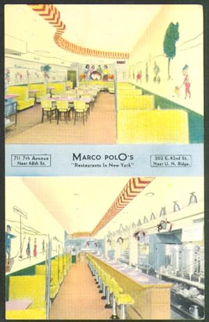 Seller image for Marco Polo's Restaurant New York City postcard 1940s for sale by The Jumping Frog