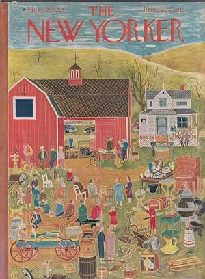 Immagine del venditore per New Yorker cover Karasz country auction barn 3/28 1953 venduto da The Jumping Frog