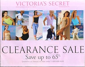 Seller image for Victoria's Secret Lingerie Clearance Sale Spring 2001 for sale by The Jumping Frog