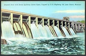 Image du vendeur pour 7 Spillways Bagnell Dam Lake Ozark MO postcard 1930s mis en vente par The Jumping Frog