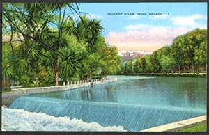 Image du vendeur pour Spillway Truckee River Reno NV postcard 1940s mis en vente par The Jumping Frog