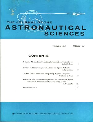 Seller image for Journal Astronautical Sciences Spring 1962 Vehicles for sale by The Jumping Frog