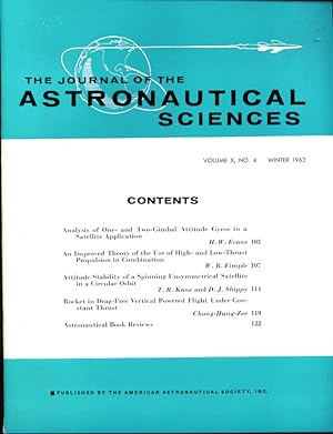 Seller image for Journal Astronautical Sciences Winter 1963 Gimbal Gyros for sale by The Jumping Frog