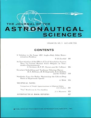 Seller image for Journal Astronautical Sciences 5-6/1966 ARC Angles for sale by The Jumping Frog
