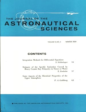 Seller image for Journal Astronautical Sciences Winter 1959 Cosmic Ray for sale by The Jumping Frog