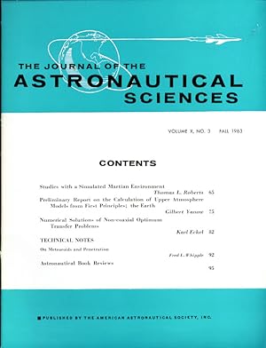 Seller image for Journal Astronautical Sciences Fall 1963 Mars Environs for sale by The Jumping Frog