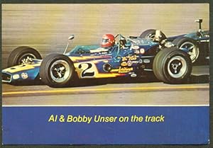 Image du vendeur pour Al & Bobby Unser Pocono Raceway PA postcard 1960s mis en vente par The Jumping Frog