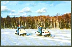 Imagen del vendedor de Pair Evinrude Snowmobiles Eau Claire WI postcard 1960s a la venta por The Jumping Frog