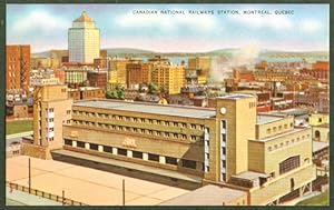 Bild des Verkufers fr Canadian National Railways Station Montreal Quebec Canada postcard 1940s zum Verkauf von The Jumping Frog