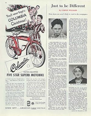 Seller image for Columbia Motobike for Christmas bicycle ad 1949 for sale by The Jumping Frog
