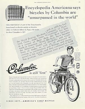 Seller image for Encyclopedia Americana says Columbia bicycle ad 1949 for sale by The Jumping Frog