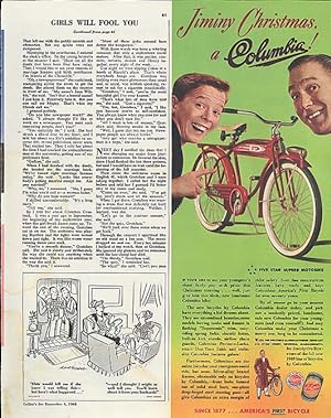 Seller image for Jiminy Christmas, a Columbia bicycle ad 1949 for sale by The Jumping Frog