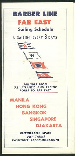 Seller image for Barber Line Far East Sailing Schedule folder 1968 for sale by The Jumping Frog