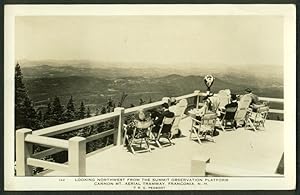 Seller image for Observation Platform Cannon Mt Aerial Tramway Franconia NH RPPC postcard 1939 for sale by The Jumping Frog