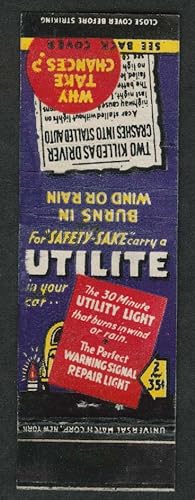 Seller image for Utilite Utility Light Merdis Corporation matchcover for sale by The Jumping Frog