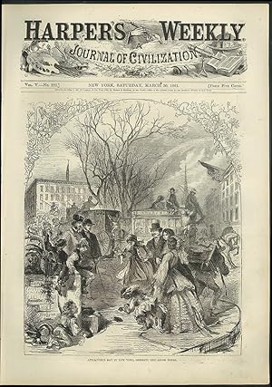 Bild des Verkufers fr April Fool's Day in New York opposite Astor House Harper's Weekly cover 1861 zum Verkauf von The Jumping Frog