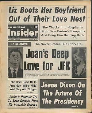 Immagine del venditore per NATIONAL INSIDER 1/19 1975 Joan & JFK Liz-Wynberg-Burton Jackie O Brian Jones venduto da The Jumping Frog