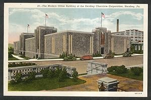 Seller image for Modern Office Building of Hershey Chocolate Corporation PA postcard 1930s for sale by The Jumping Frog