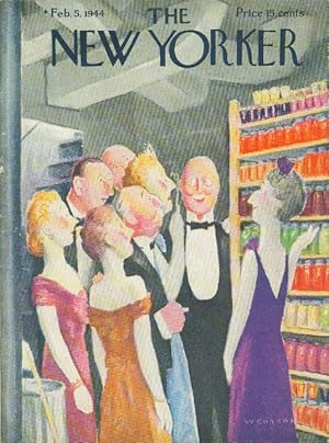 Imagen del vendedor de New Yorker cover W Cotton rich lady shows friends wartime canning 2/5 1944 a la venta por The Jumping Frog