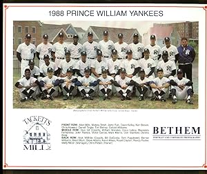 Image du vendeur pour 1988 Prince William Yankees team picture Bernie Williams Coco Laboy + mis en vente par The Jumping Frog