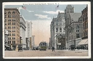 Bild des Verkufers fr Broad Street looking South Newark NJ postcard 1925 zum Verkauf von The Jumping Frog