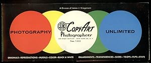 Bild des Verkufers fr JJK Copy-Art Photographers Studio New York City rate card ca 1950s zum Verkauf von The Jumping Frog