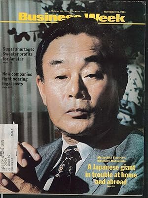 Imagen del vendedor de BUSINESS WEEK Masaharu Matsushita Electric Amstar Vesco GE Uranium 11/16 1974 a la venta por The Jumping Frog