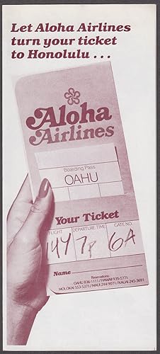 Imagen del vendedor de Aloha Airlines Island Hopper Pass airline folder 1982 a la venta por The Jumping Frog