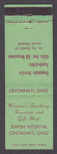 Seller image for Women's Auxiliary Fountain & Gift Shop Jewish Hospital Cincinnati OH matchcover for sale by The Jumping Frog