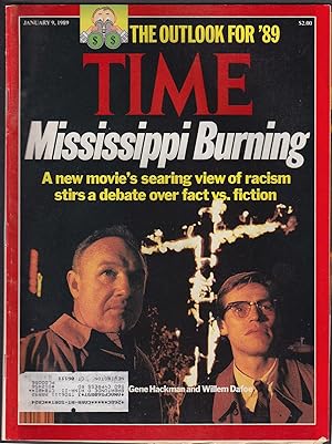 Seller image for TIME Mississippi Burning Gene Hackman Willem Dafoe 1/9 1989 for sale by The Jumping Frog