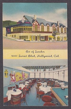 Seller image for Bit of Sweden 9051 Sunset Blvd Hollywood CA postcard 1930s for sale by The Jumping Frog