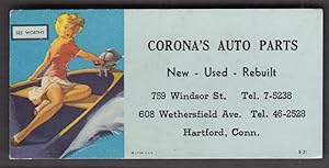 Immagine del venditore per See-Worthy Earl Moran pin-up blotter 1940s Corona's Auto Parts Hartford CT venduto da The Jumping Frog